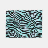 Tierprint-Muster Hellblaues Zebrafell Türkis Fleecedecke (Vorderseite (Horizontal))