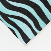 Tierprint-Muster Hellblaues Zebrafell Türkis Fleecedecke (Ecke)