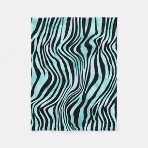 Tierprint-Muster Hellblaues Zebrafell Türkis Fleecedecke