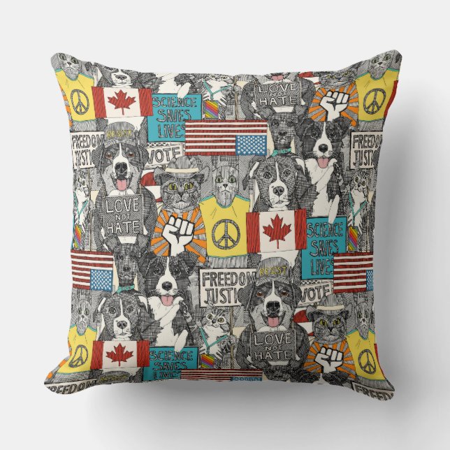 Tierprotest Kissen (Vorderseite)