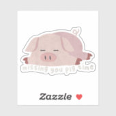 Tierpuppe: Vermisste Schweinezeit Aufkleber (Blatt)