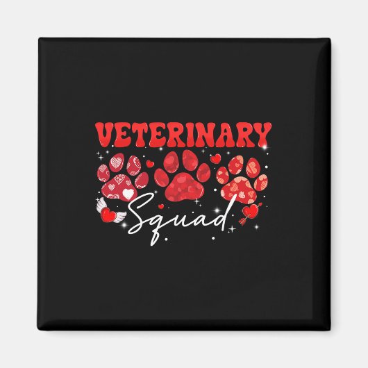 Tierquad Fun Dog Paw Vet Tech Valentines D Magnet (Vorne)