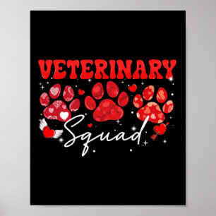Tierquad Fun Dog Paw Vet Tech Valentines D Poster