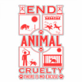 Tierquälerei Aufkleber (Vorderseite)
