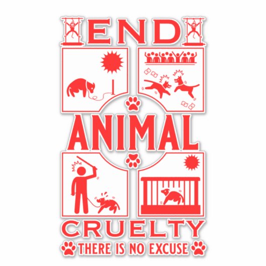 Tierquälerei Aufkleber (Vorderseite)