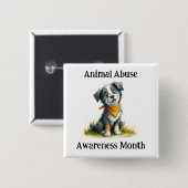 Tierquälerei-Bewusstseinsmonat-Anstecker Button (Vorne & Hinten)
