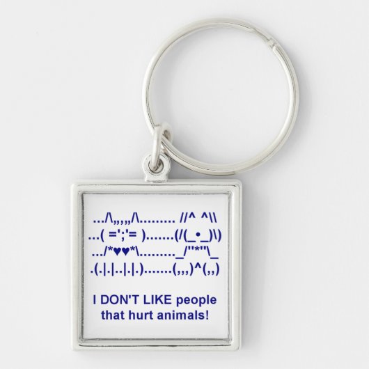Tierquälerei Haustier Katze Schlüsselanhänger (Vorne)