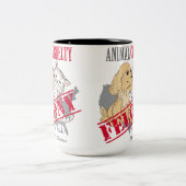 Tierquälerei ist ein Felony Zweifarbige Tasse (Mittel)