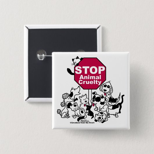 Tierquälerei stoppen button (Vorne & Hinten)