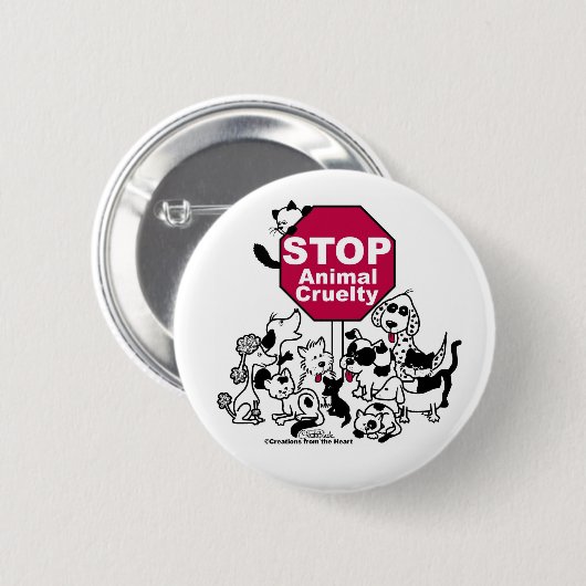 Tierquälerei stoppen button (Vorne & Hinten)