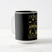 Tierquälerei Zweifarbige Tasse (Vorderseite Links)