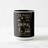 Tierquälerei Zweifarbige Tasse (Mittel)