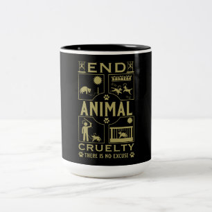 Tierquälerei Zweifarbige Tasse