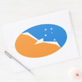 Tierra del Fuego Flag. Patagonien, Argentinien Ovaler Aufkleber (Umschlag)