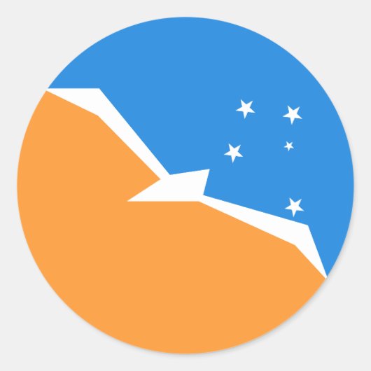 Tierra del Fuego Flag. Patagonien, Argentinien Runder Aufkleber (Vorderseite)