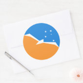Tierra del Fuego Flag. Patagonien, Argentinien Runder Aufkleber (Umschlag)