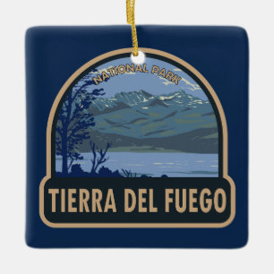 Tierra Del Fuego Nationalpark Argentinien Vintag Keramikornament