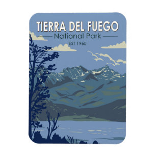 Tierra Del Fuego Nationalpark Argentinien Vintag Magnet