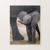 Tierrätsel Mutter und Tier Elefant Pho Puzzle (Vertikal)