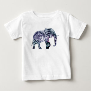 Tierrechte - Elefant Silhouette Fraktal 2 Baby T-shirt