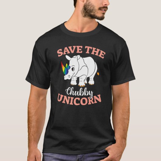 Tierrechte Gerettet Chubby-Unicorns T-Shirt (Vorderseite)