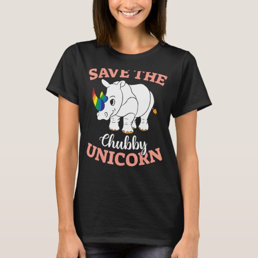 Tierrechte Gerettet Chubby-Unicorns T-Shirt (Vorderseite)