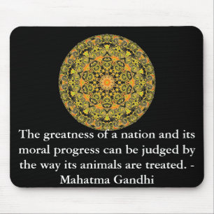 Tierrechtzitat - Mahatma Gandhi Mousepad