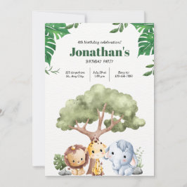 Tierreich Eine Minimalistische Geburtstagsfeier! Einladung