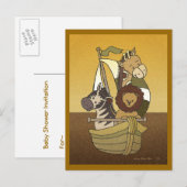 Tierreise - Schokolade Kinderdusche Einladung (Vorne/Hinten)