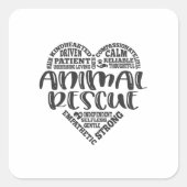 Tierrettung, adoptier, Pflegetier Quadratischer Aufkleber (Vorderseite)