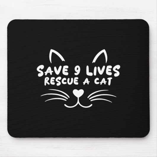 Tierrettung Adoptiere Katzenliebhaber Rette 9 Lebe Mousepad (Vorne)