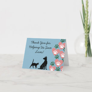 Tierrettung für Hunde und Katzen Dankeskarte