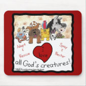 Tierrettung-I-Liebe Alle Gottheiten Mousepad (Vorne)