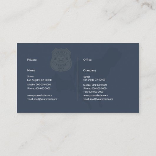 Tierrettung Visitenkarte (Rückseite)