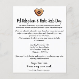Tierrettungs-Bäckerverkaufs-Fundraiser Flyer