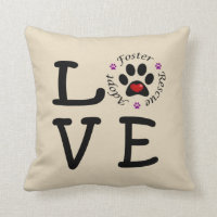 Tierrettungs-Liebe-Polyesterthrow-Kissen