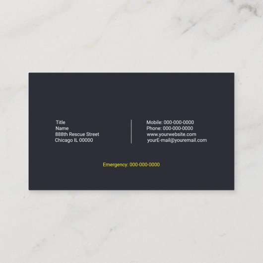 Tierrettungsdienst Visitenkarte (Rückseite)