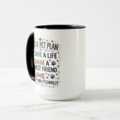 Tierrettungsplan-Checkliste und Logo Tasse (Vorderseite Links)