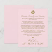 Tierrettungsspende Rosa Goldhochzeit Begleitkarte (Vorne/Hinten)