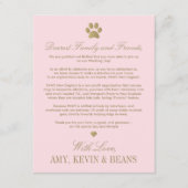 Tierrettungsspende Rosa Goldhochzeit Begleitkarte (Vorderseite)