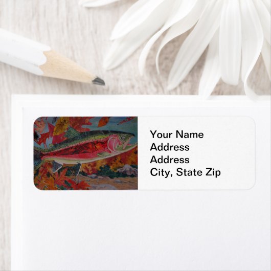 Tierrücksendeadresse Label Regenbogenforelle. (Insitu)