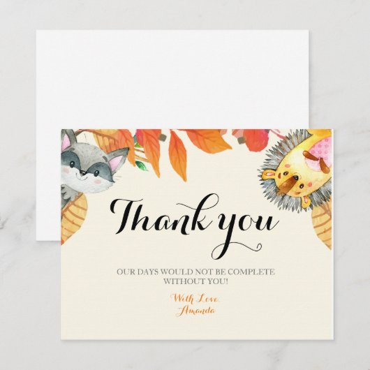 Tierrustikal Danke Karte (Vorne/Hinten)