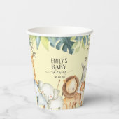 Tiersafari niedliche geschlechtsneutrale gelbe Dus Pappbecher (Rückseite)