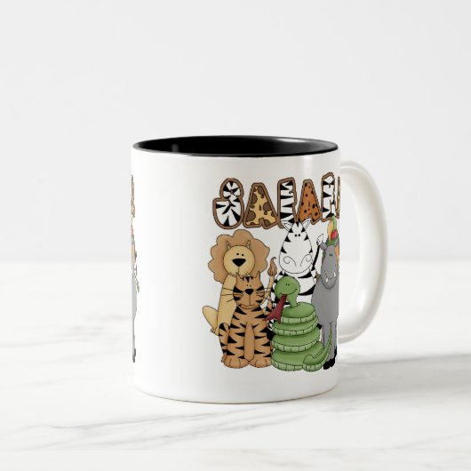 Tiersafari Zweifarbige Tasse (VorderseiteRechts)