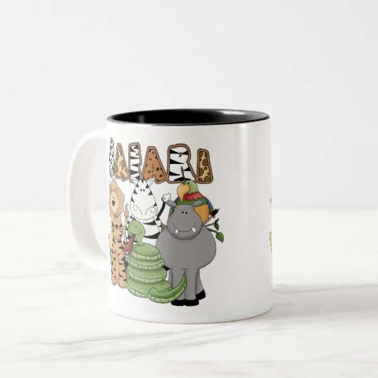 Tiersafari Zweifarbige Tasse (Vorderseite Links)