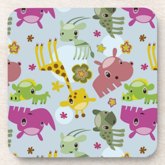 Tiersafarimuster Getränkeuntersetzer (Vorderseite)