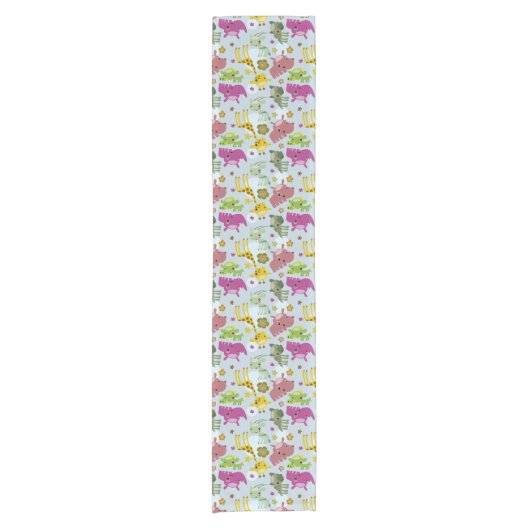 Tiersafarimuster Kurzer Tischläufer (Vorderseite)