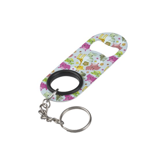 Tiersafarimuster Mini Flaschenöffner (Rückseite Schrägansicht)