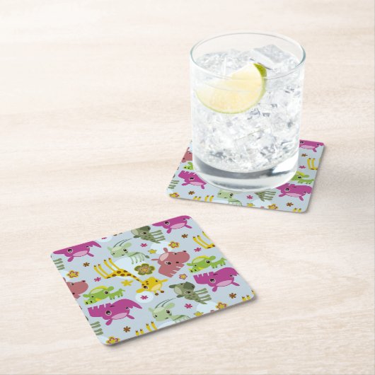 Tiersafarimuster Rechteckiger Pappuntersetzer (Vor Ort)