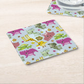 Tiersafarimuster Rechteckiger Pappuntersetzer (angewinkelt)